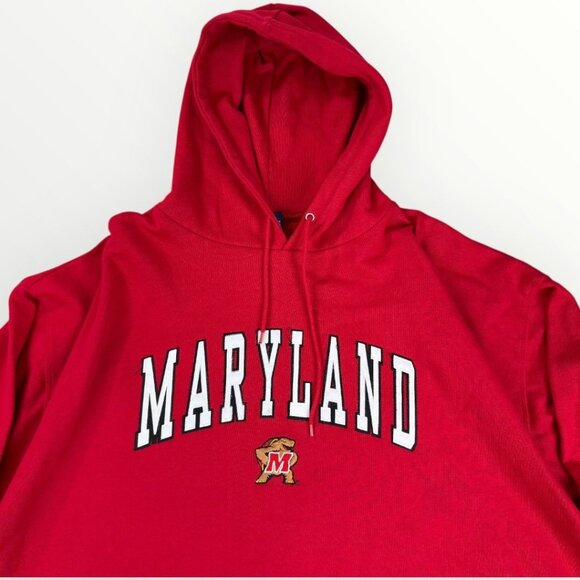 University of Maryland Terrapins Oversized Red Hoodie Sweatshirt Pullover 2XL - Picture 1 of 9